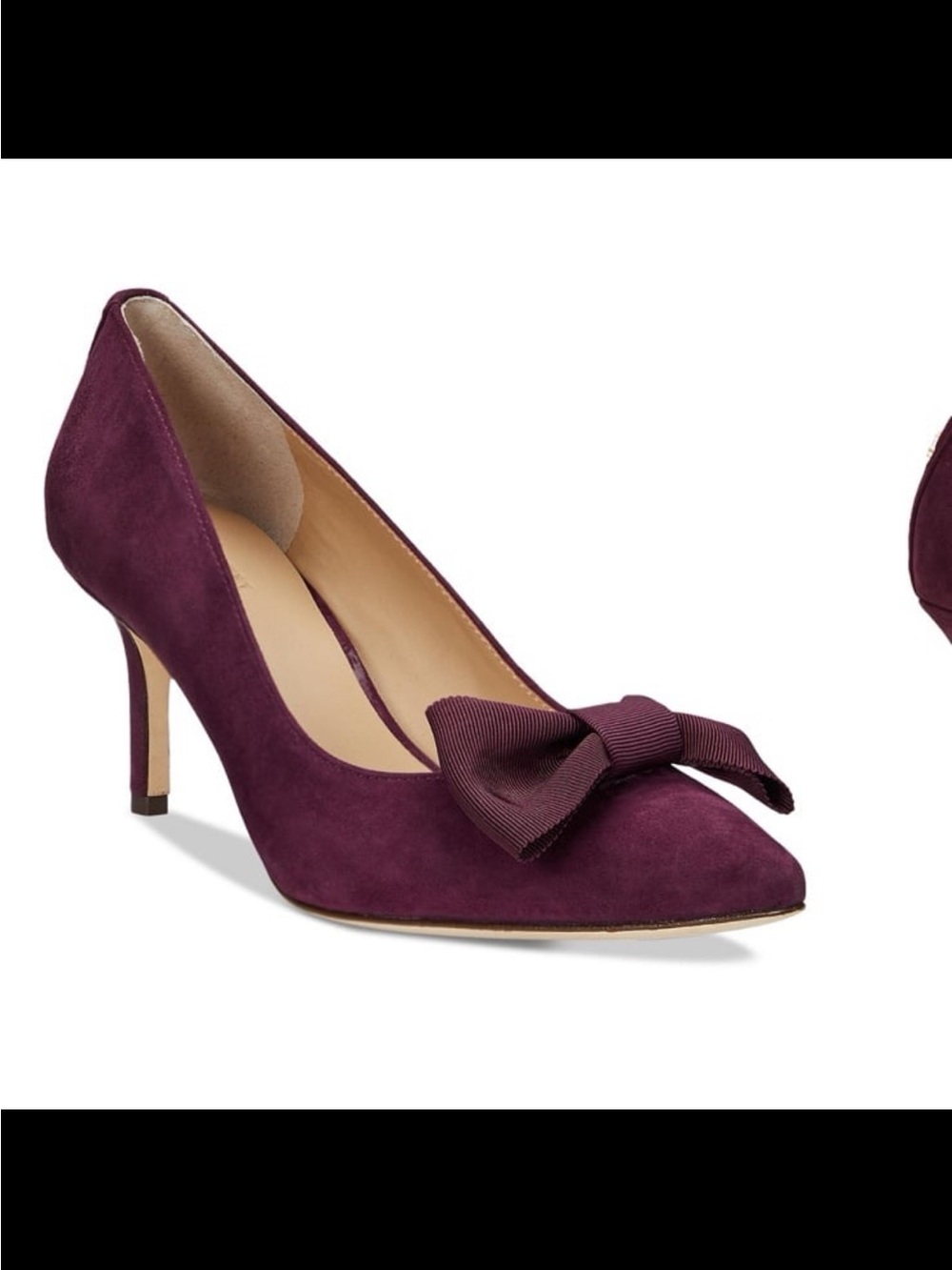 NWB Lauren Ralph Lauren women’s Lanette pointed toe bow pump color Pinot noir 9